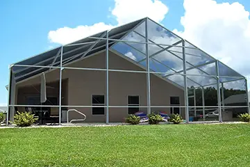 White step gable pool enclosure by East Coast Aluminum